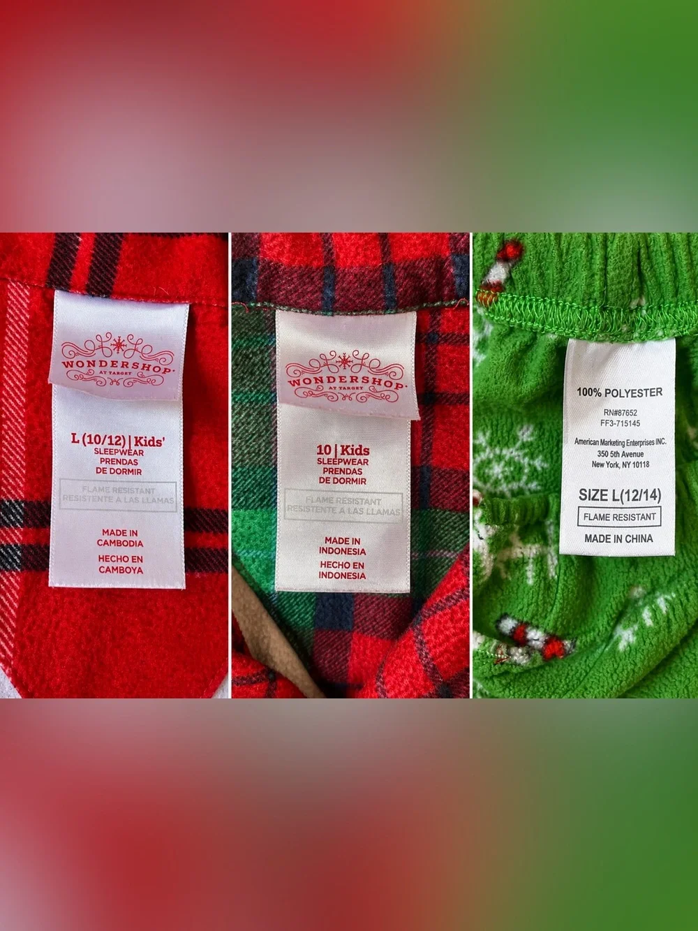 Girls Christmas Pajama Lot 6 Sets Sz 10-14 Disney PBK Justice Elf Target